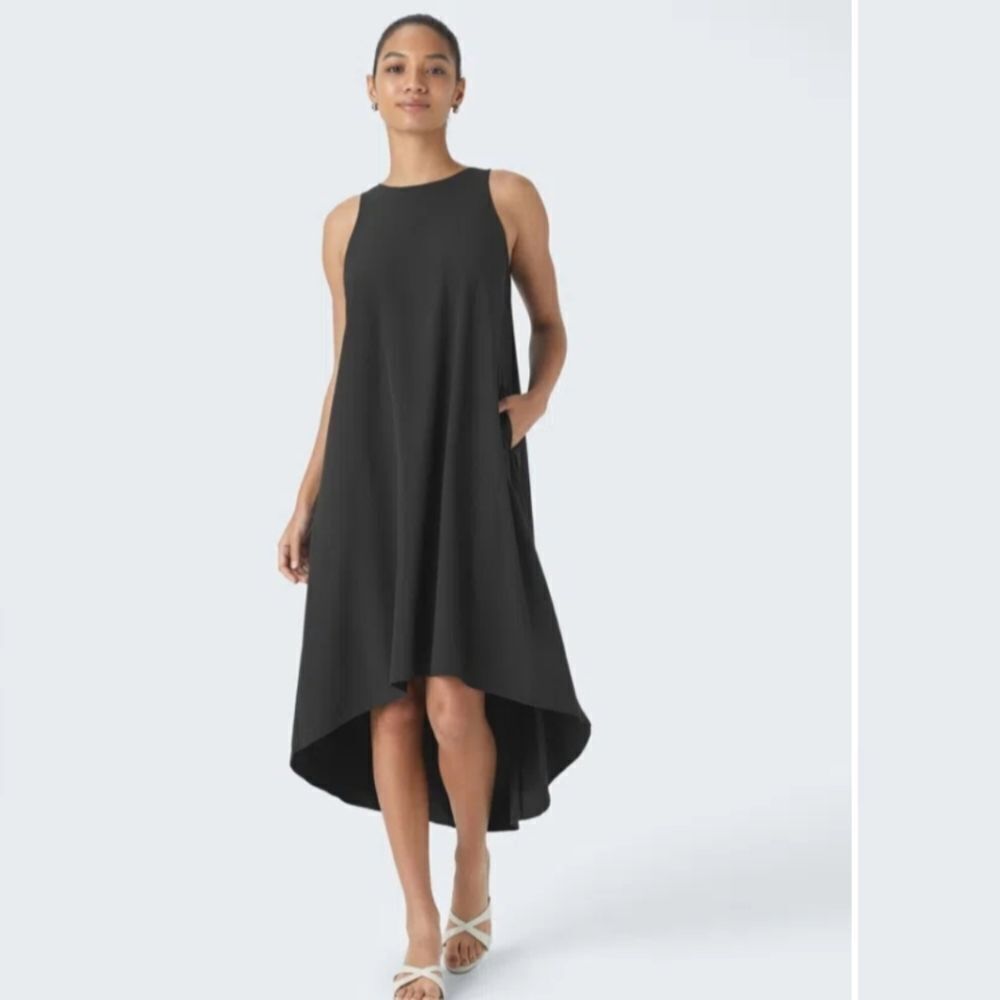 Halara Breezeful Pocket High Low Midi Quick Dry Work Dress Black Size S